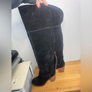 Splendid Black Suede Knee-High Boots